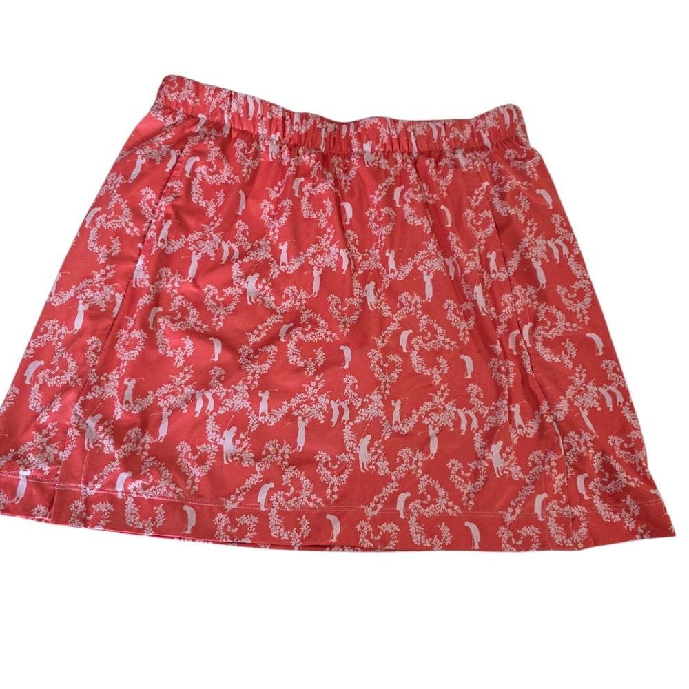 Nike Skort Womens Salmon M Elastic Waist Floral Golf A Line Mini Preppy